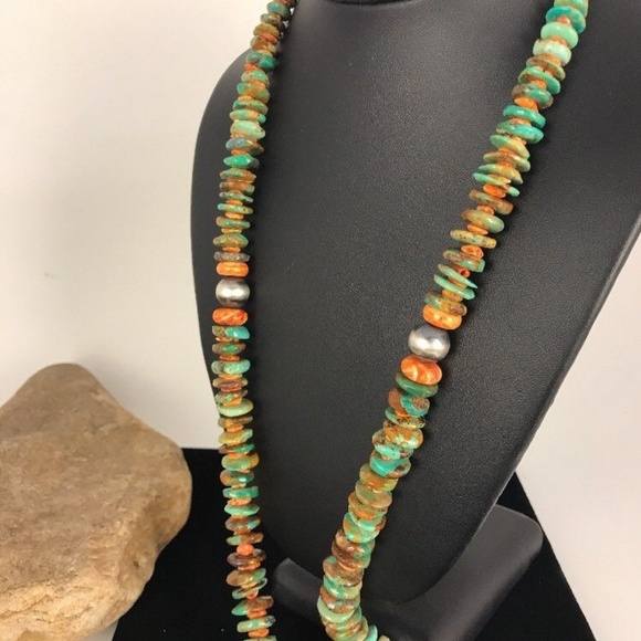 COPY - Navajo Green Turquoise Sterling Silver Spi…